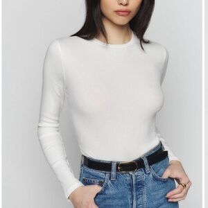 Reformation Davy Long Sleeve Crewneck Tee